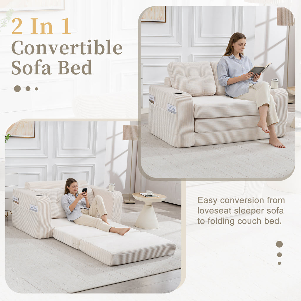 Convertible Sofa Bed,Expandable Double Sofa Bed, 2 In 1 Convertible Sofa Bed, Fo