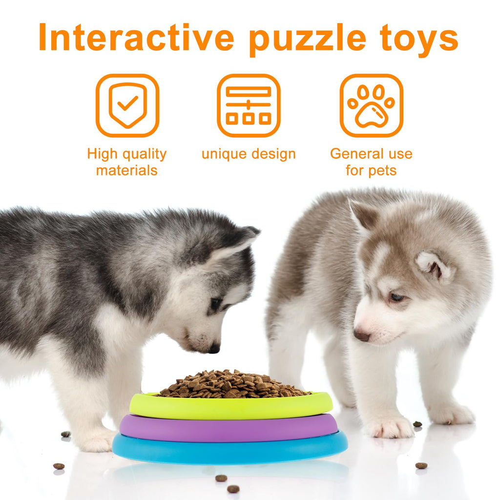 Pet Slow Food Bowl Anti Choking Cat Bowl,3in1 Interactive Dog Feeder Puzzle, Lic