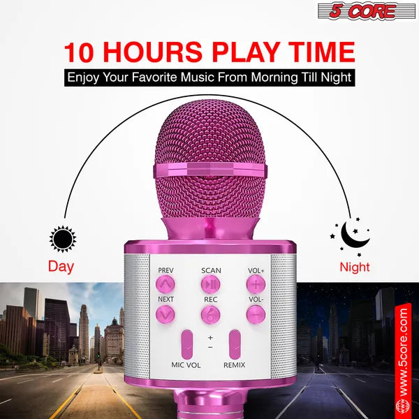 5 Core Microphone Wireless Karaoke Mic With Speaker 3 In 1 Portable Bluetooth Mi