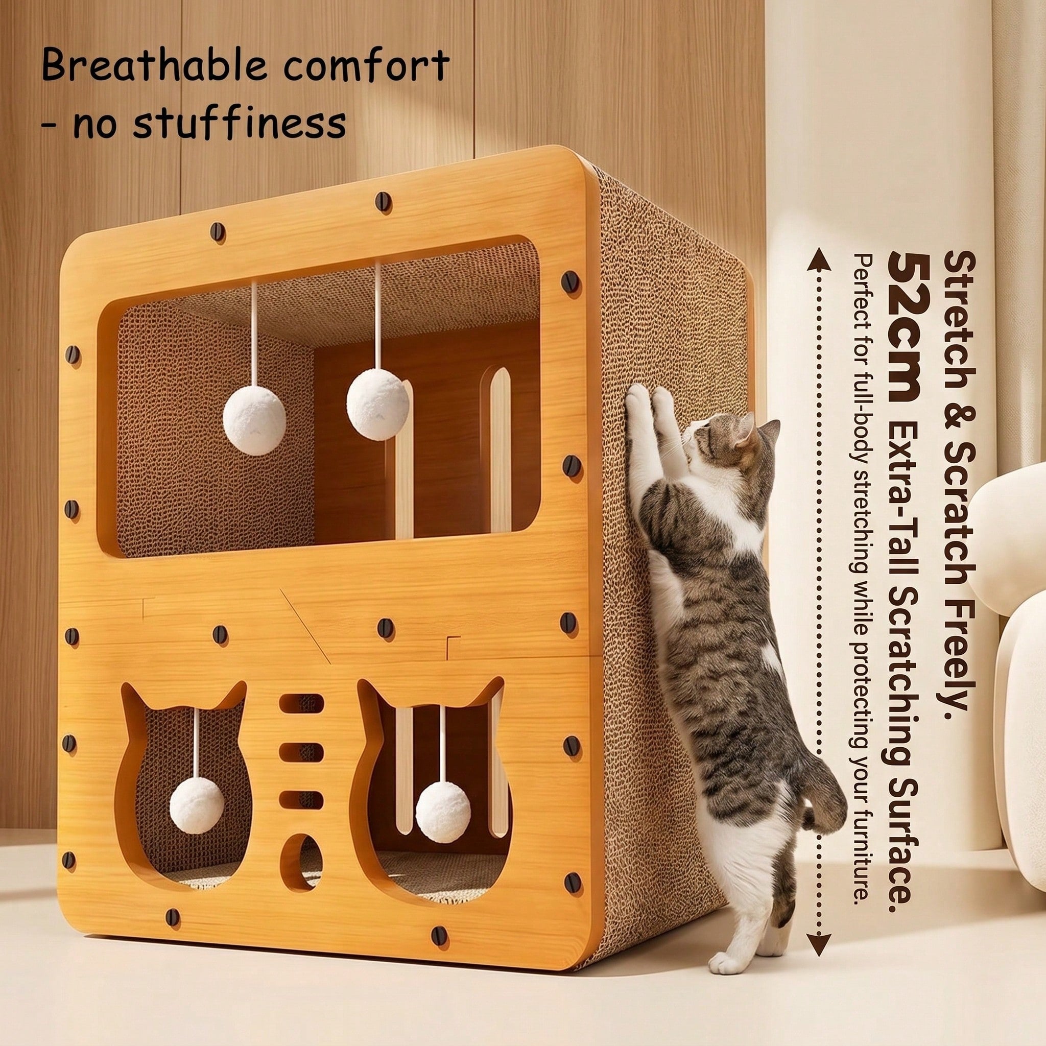 2 Styles Double Layer Cat Scratcher House Multifunctional Corrugated Paper Cat N