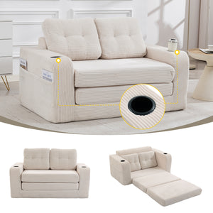 Convertible Sofa Bed,Expandable Double Sofa Bed, 2 In 1 Convertible Sofa Bed, Fold Out Floor Couch With Pillows For Living Room Bedroom Lounge