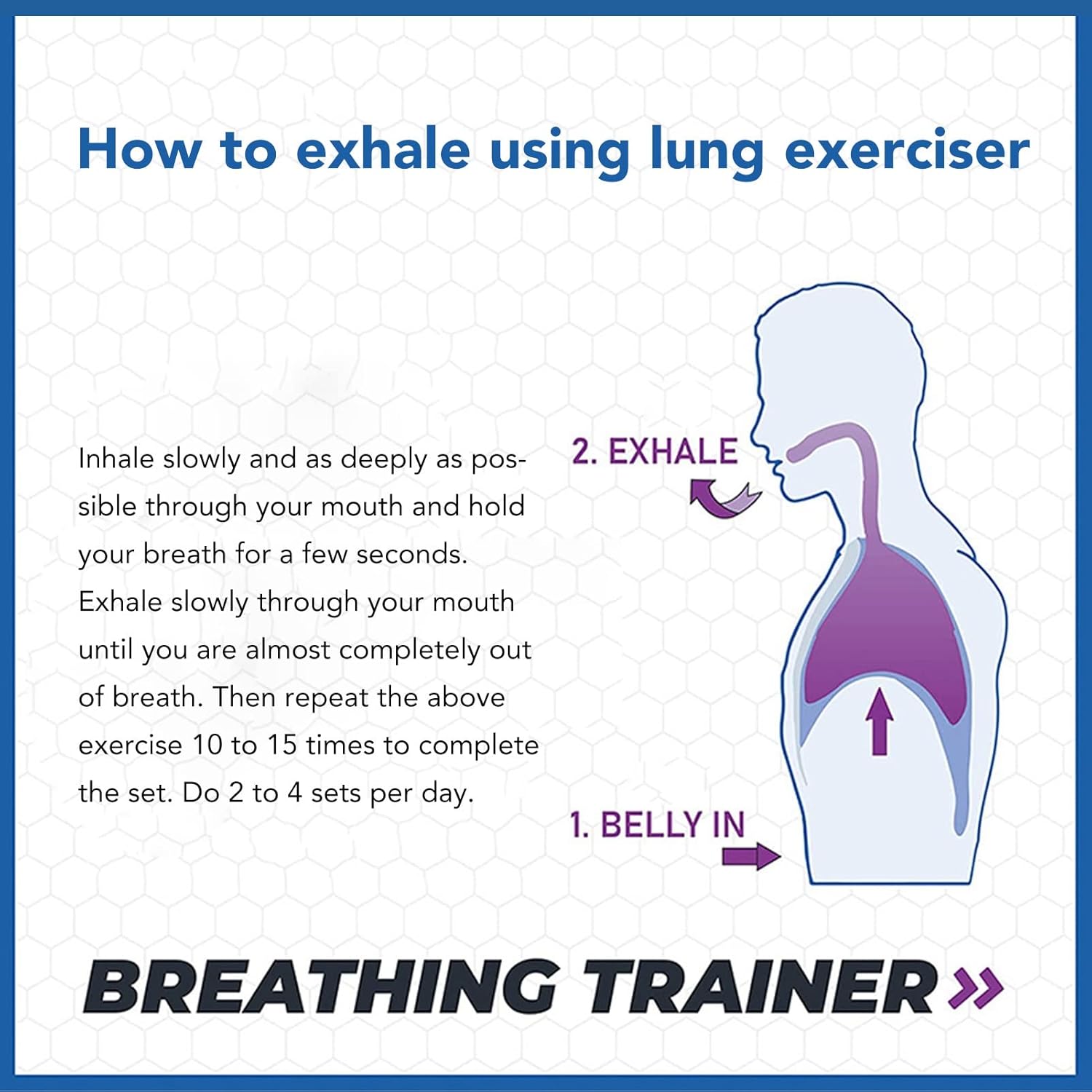 Breathing Exercise Device For Lungs, Breathing Exerciser Trainer, Deep Breathing