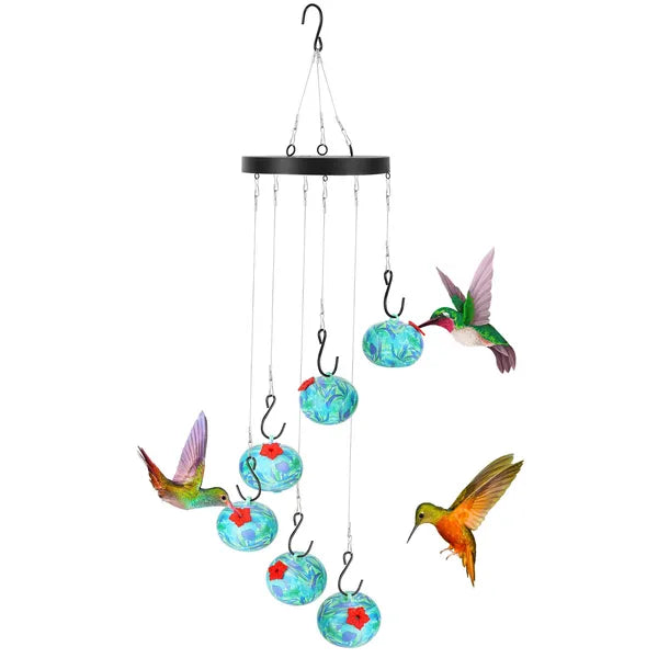 Wind Chimes Humming Bird Feeder Ant And Bee Proof Outdoor Hanging Hummingbird Fe
