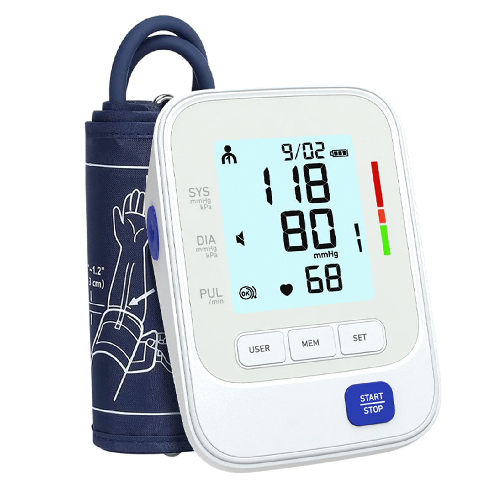 Blood Pressure Machine Upper Arm Large LCD Display Smart Digital Wrist BP Machin