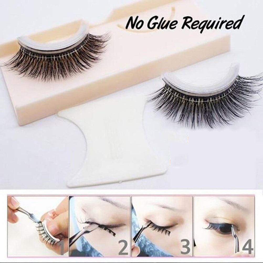 1 Pair Self Adhesive Eyelashes Reusable 3D False Lashes Easy To Wear And Remove 