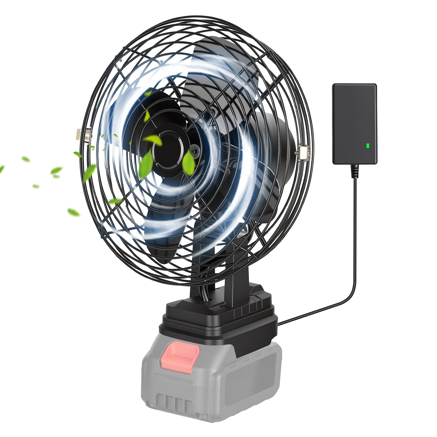 1Pc 9.06In Portable Jobsite Fan Compatible With 21V Battery Cordless Workshop Fa