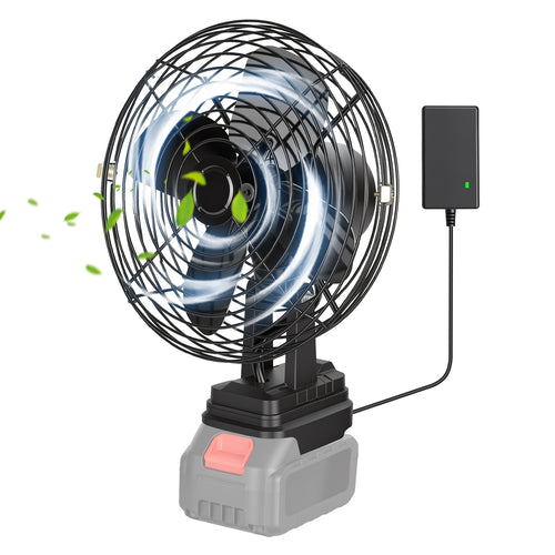 1Pc 9.06In Portable Jobsite Fan Compatible With 21V Battery Cordless Workshop Fa
