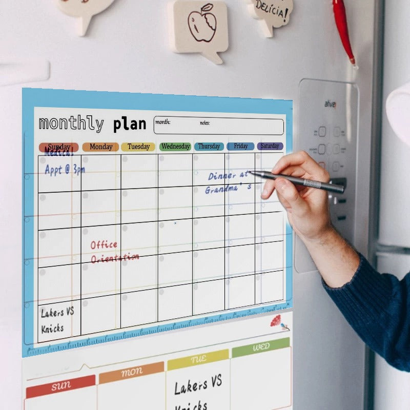 Magnetic Fridge Memo Board, Easy To Erase And Reusable, Strong Magnet, Creating 