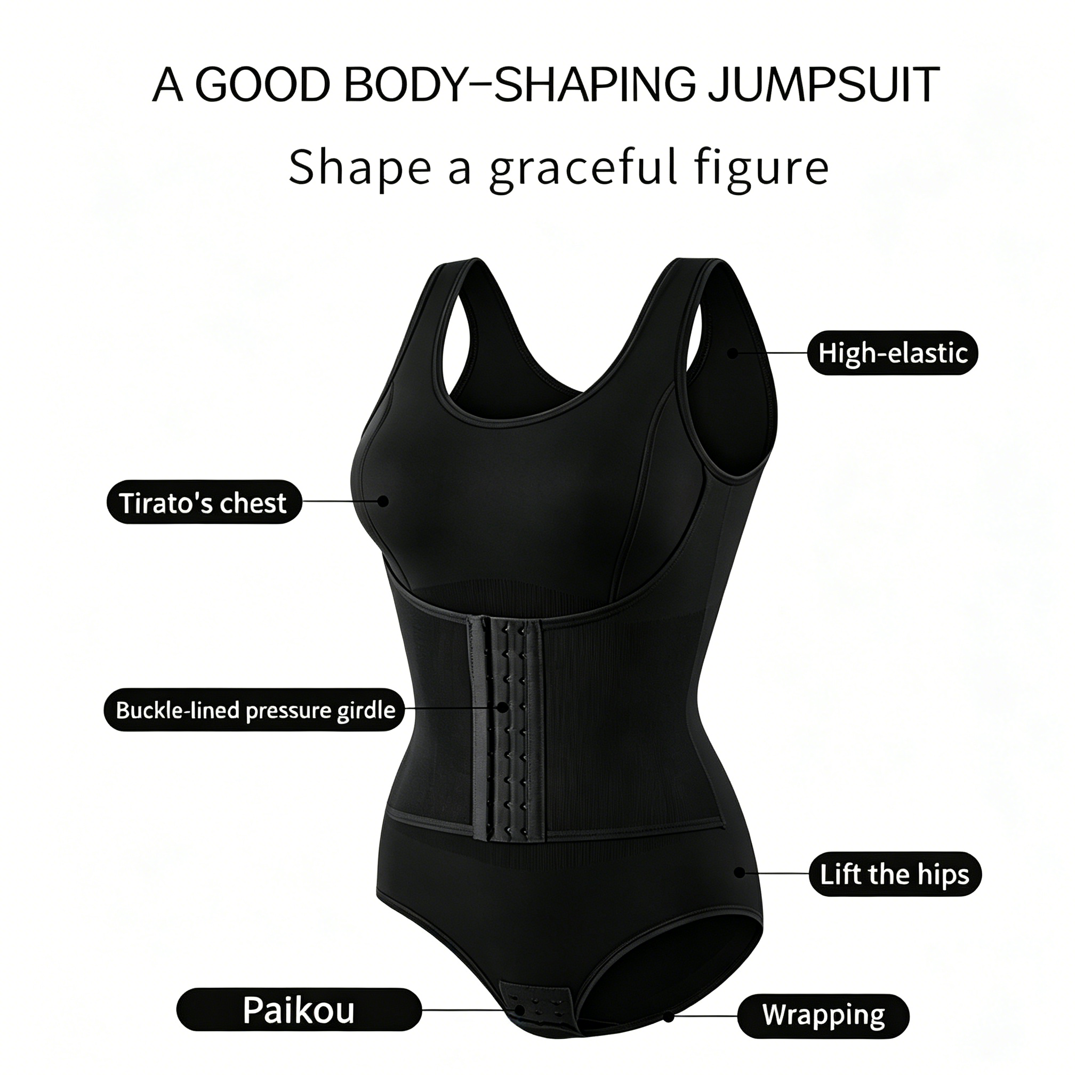 Women's Tummy Control Bodysuit Shapewear, Waist Trainer, Butt Lifter, Seamless C