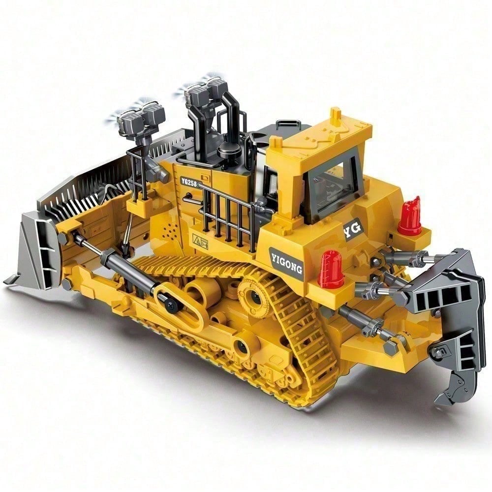9 Channel 2.4GHz RC Heavy Duty Alloy Bulldozer With Metal Blade, Rechargeable Ba