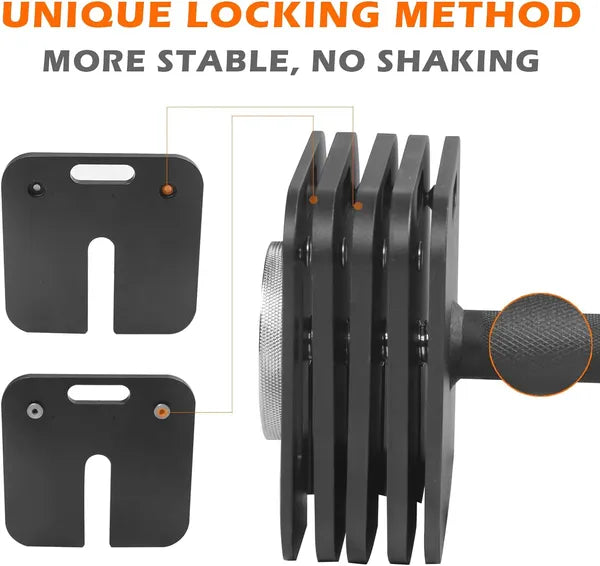 Adjustable Two Dumbbells Or Dumbbells Sets 50LB Square Dumbbell 9 In 1 Free Weig