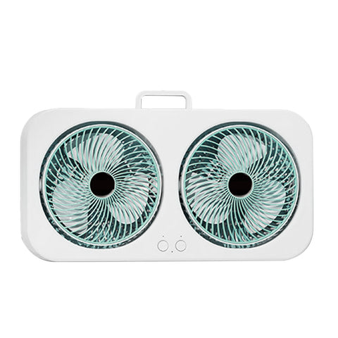 Tabletop Dual Fan USB Rechargeable Silent Air Circulation Fan