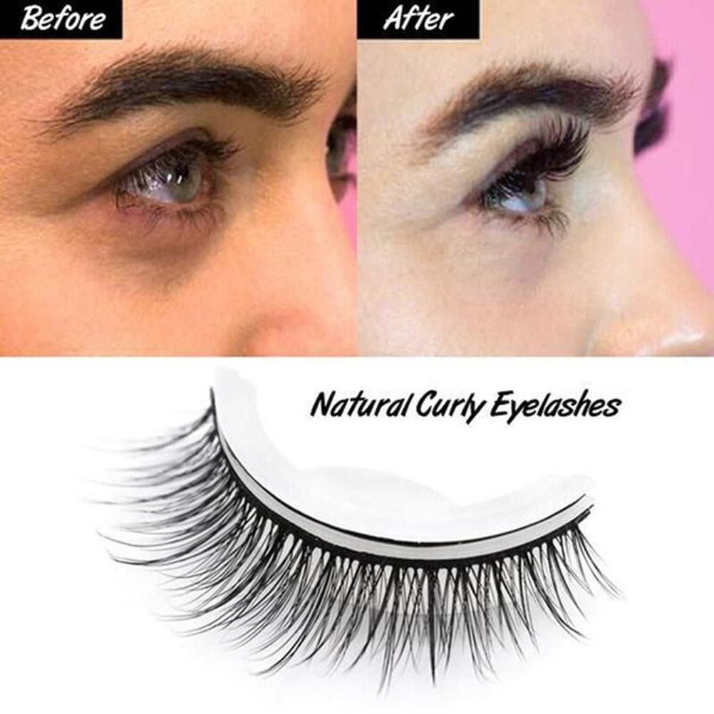 1 Pair Self Adhesive Eyelashes Reusable 3D False Lashes Easy To Wear And Remove 