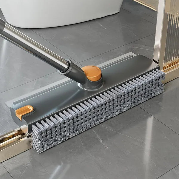 Scrub Brush With Long Handle, Floor Scrub Brush Squeegee Broom For Cleaning, 3 I