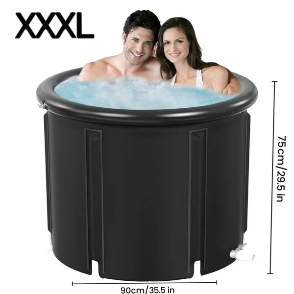 XXL Ice Bath Tub, 102 GL Cold Plunge Tub, Portable Plunge Pool, Multi-level Port