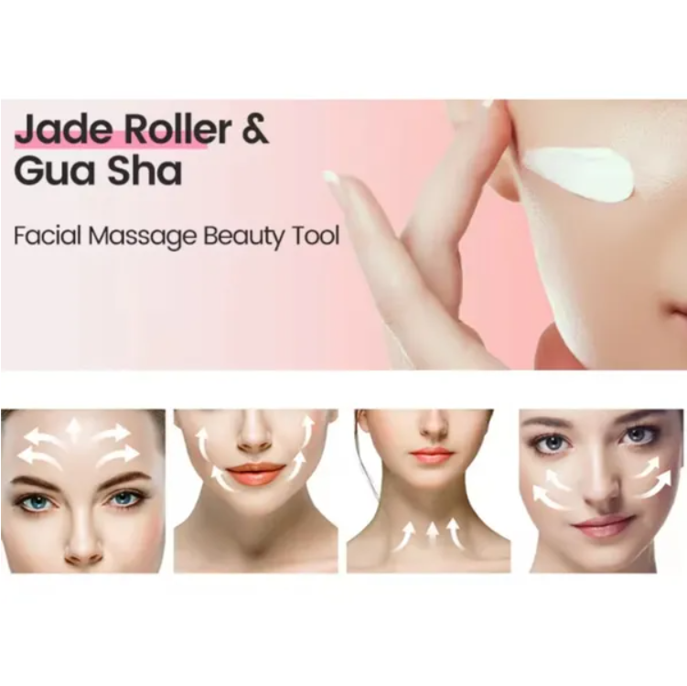 Gua Sha Board 2PCS Massage Stone For Facial Body Skincare Roller Scraping Massag