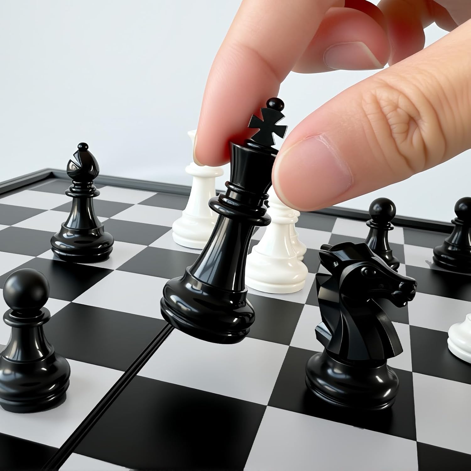 Travel Chess Set, 9.8in Magnetic Chess Board With 2 Extra Queen Portable Folding