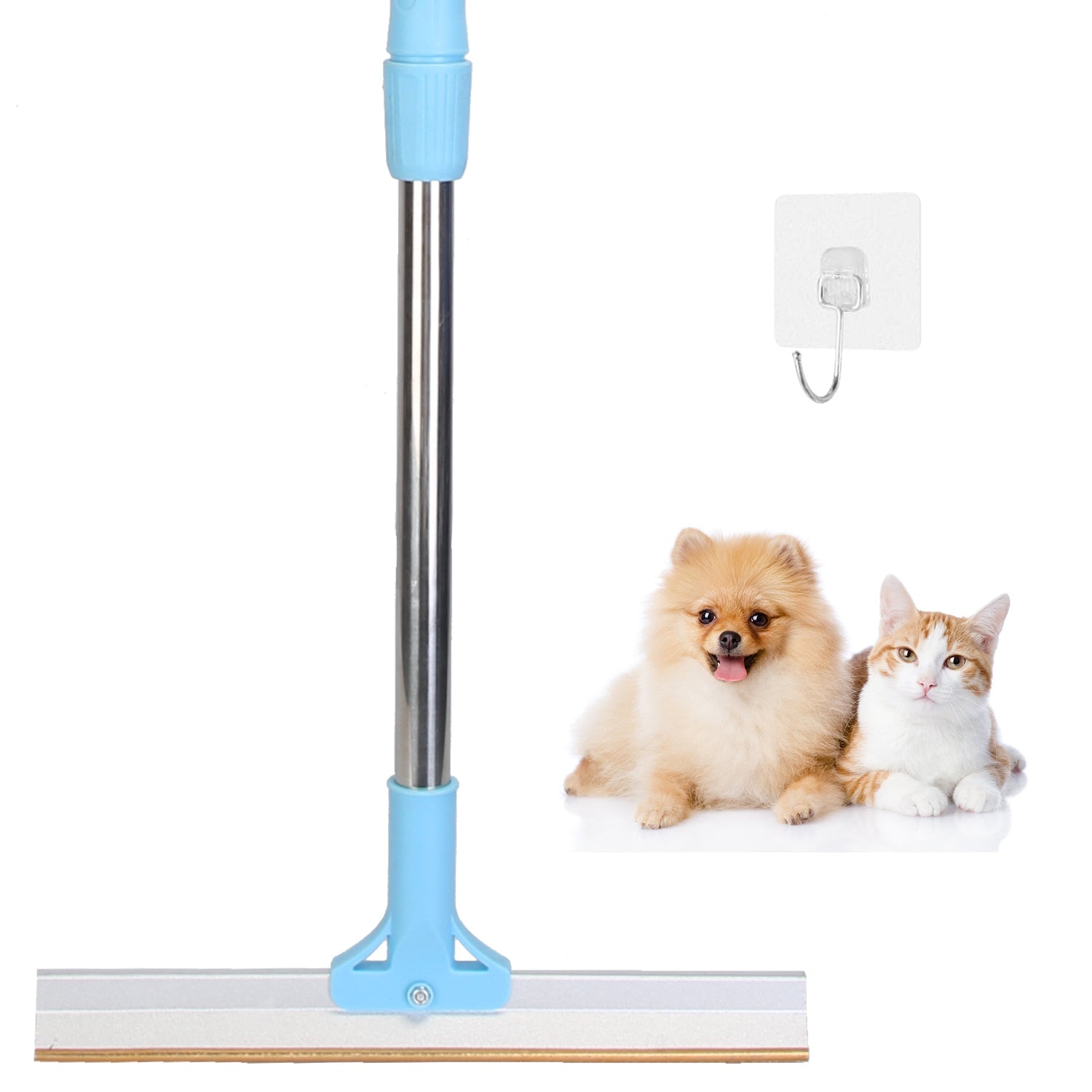 1Pc Pet Hair Removal Rake With 54.33in Adjustable Telescopic Rod Multi-Fabric Do