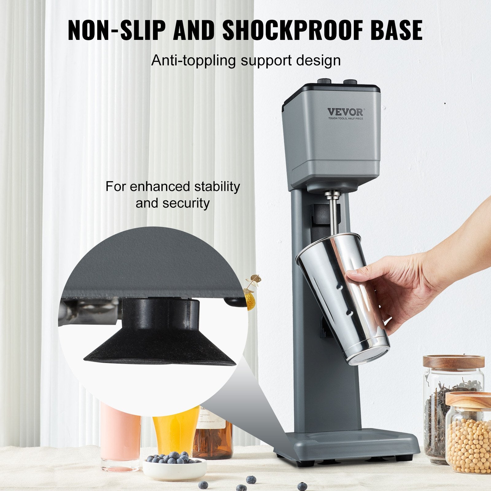 Milkshake Maker Machine, 375W Commercial Milk Shake Maker Mixer, Single Head Dri