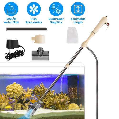1 Set Multifunctional Electric Aquarium Gravel Cleaner Kit Length Adjustable Aut