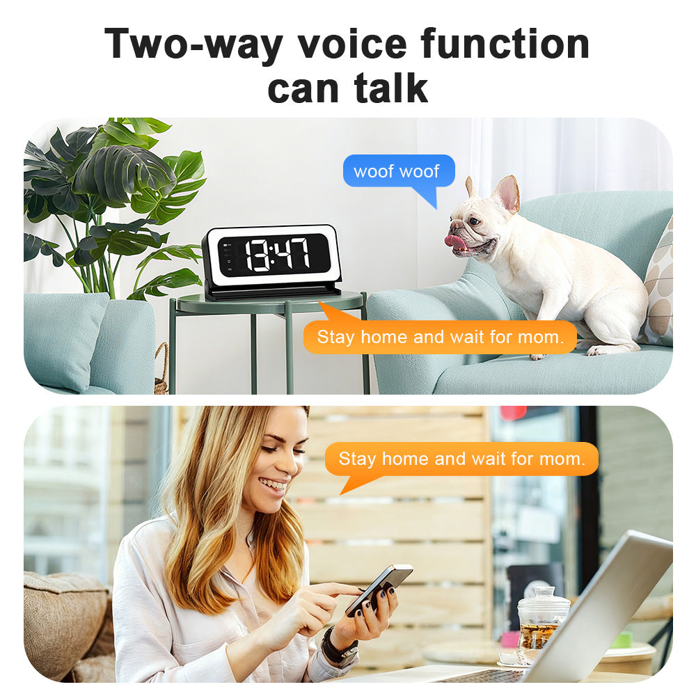 3MP Black Color Wireless Wifi Alarm Clock Camera Video Recording Home Baby Monit