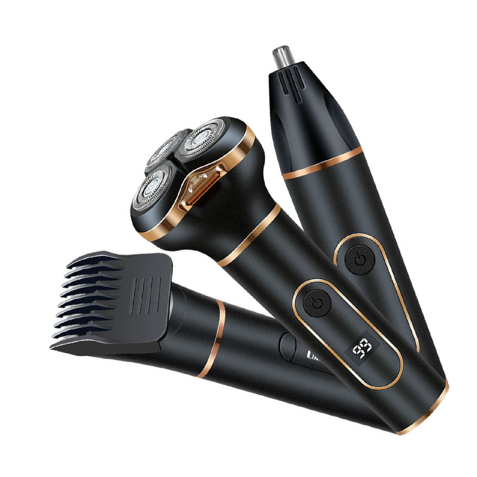 Cordless Electric Shaving Machine Men 3 In 1 For Beard Nose Hair Sideburns IPX7 