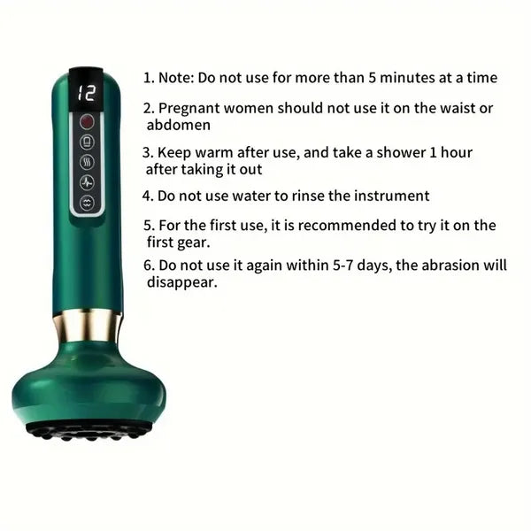 Body Gua Sha Scraping Massager. 12 Level Electric Vacuum Cupping Massager, Recha