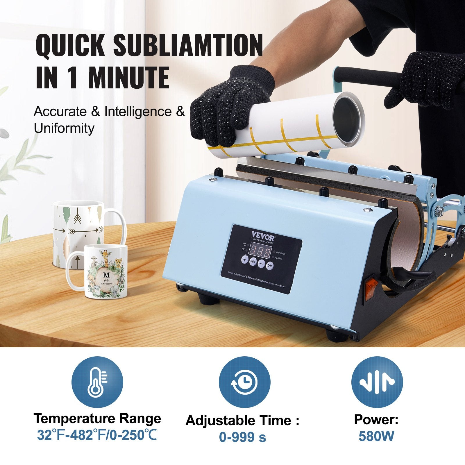 Tumbler Heat Press Machine, 11-30oz Mug Press, Heat Up Fast And Even, Tumbler Pr