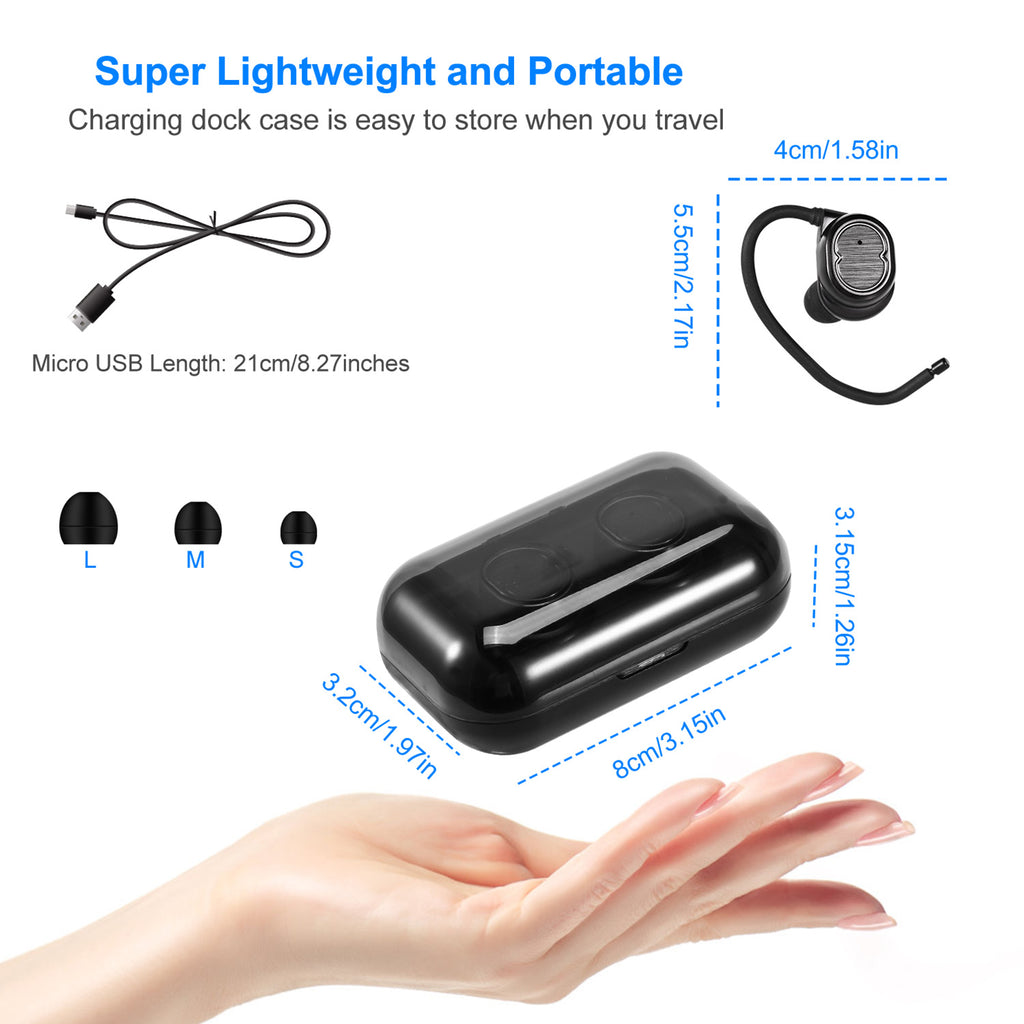 TWS Wireless 5.0 Earbuds IPX4 Touch In-Ear Stereo Earphone Noise Canceling Earpi