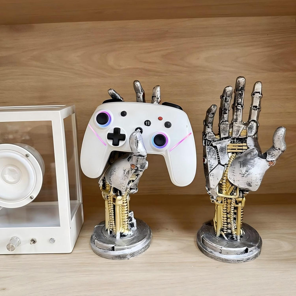 Creative Mechanical Hand Staue, Gaming Controller Holder Stand, Headphone Holder