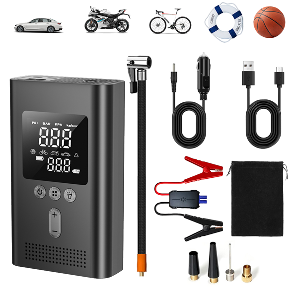 Portable Car Starter With Air Compressor,150PSI Digital Tire Inflator,Car Batter