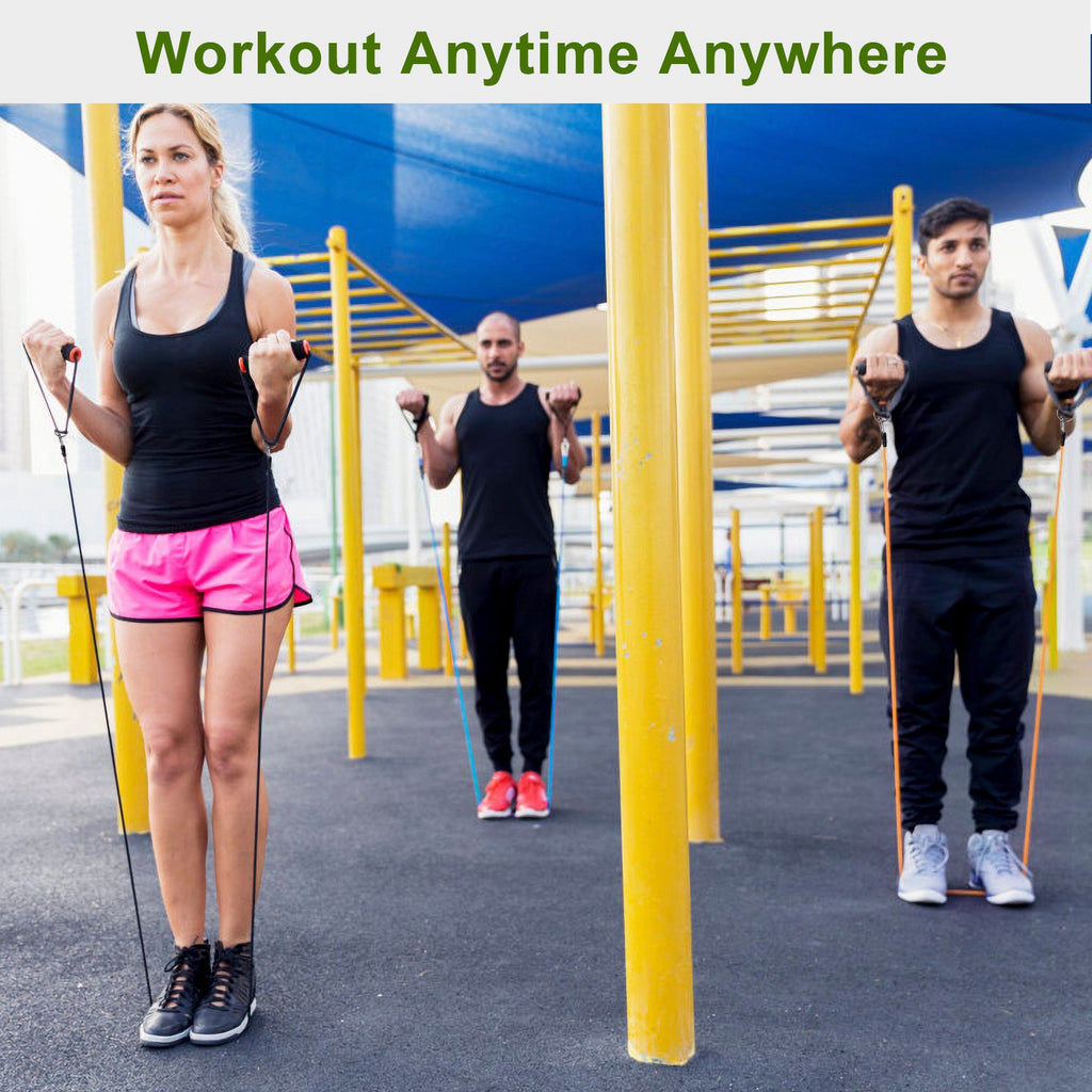 11Pcs Resistance Bands Set Fitness Workout Tubes Exercise Tube Bands Up To With 