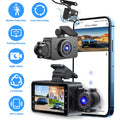 3 Channel Dash Cam For Cars, 1080P Full HD Front Camera (140° Wide View) With 48