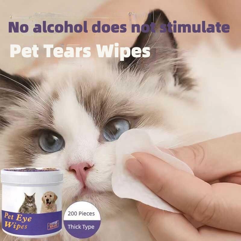 Pet Eye Wipes, 200 Wipes  Can Pet Eye CleaningWipes, Tear Stain Removing Wipe, P