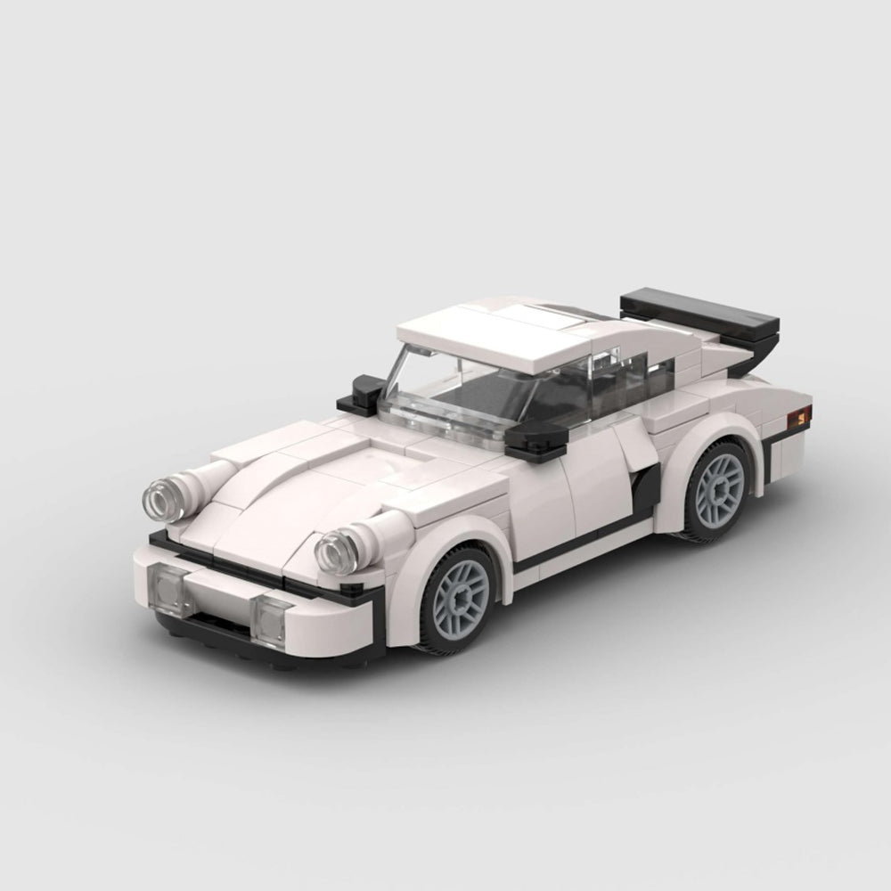 196PCS Retro Style Sports Car Building Blocks, White Classic Race Car Toy For Ki