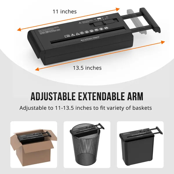 Small Paper Shredder For Home, 6 Sheet Strip Cut Paper Shredder Without Basket,P