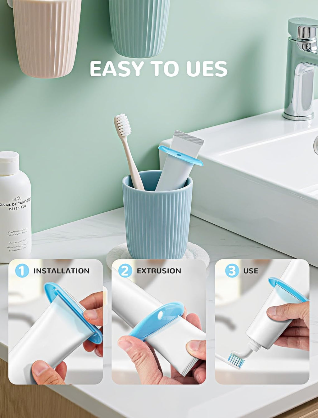 4PCS Toothpaste Squeezer, Colorful Plastic Toothpaste Tube Squeezer Toothpaste D