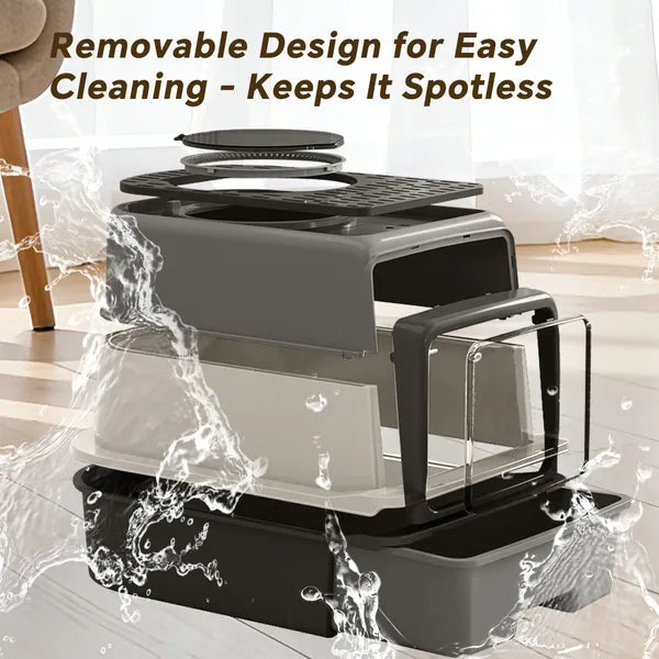 2026 Top-Rated Cat Litter Box, Pull-Out Drawer, No Scoop Needed, Fits Modern Hom