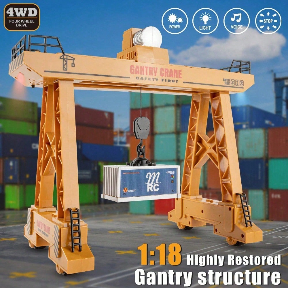 2.4GHz Remote Control Gantry Crane, Assemble It Yourself. A 118 Scale, Lifelike 