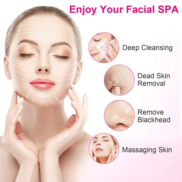Waterproof Facial Cleansing Brush Face Spin Cleaning Brush Scrubber With 5 Brush