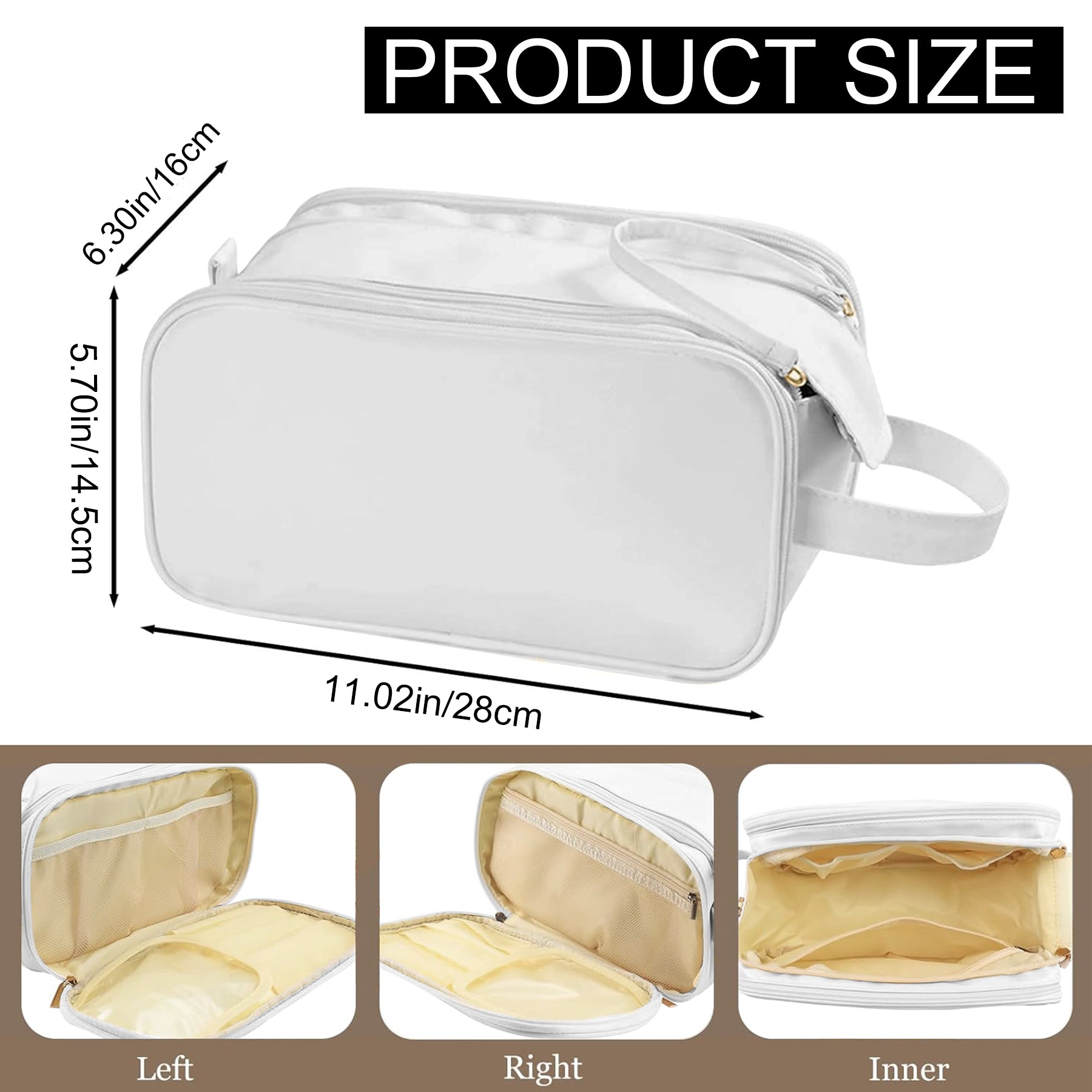 Travel Toiletry Bag For Women Men, Large Travel Toiletry Organizer Makeup Bag, H