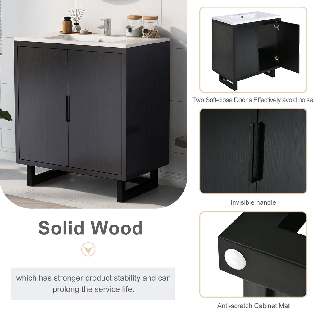 30  Bathroom Vanity Set With Sink, Combo Cabinet, Bathroom Storage Cabinet, Soli