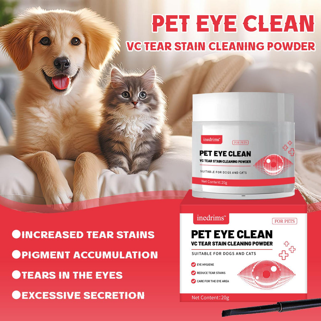 Pet Tear Stain Removal Powder - Natural And Gentle Formula, Eye And Fur Care, Te