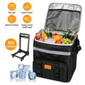 35L Rolling Cooler Bag 2-in-1 Insulated Lunch Backpack With Telescopic Handle Wh
