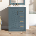 24   Bathroom Vanity With Integrated Ceramic Sink, Bathroom Cabinet With 1 Door,