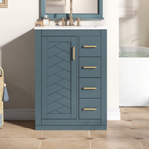 24 Bathroom Vanity With Integrated Ceramic Sink