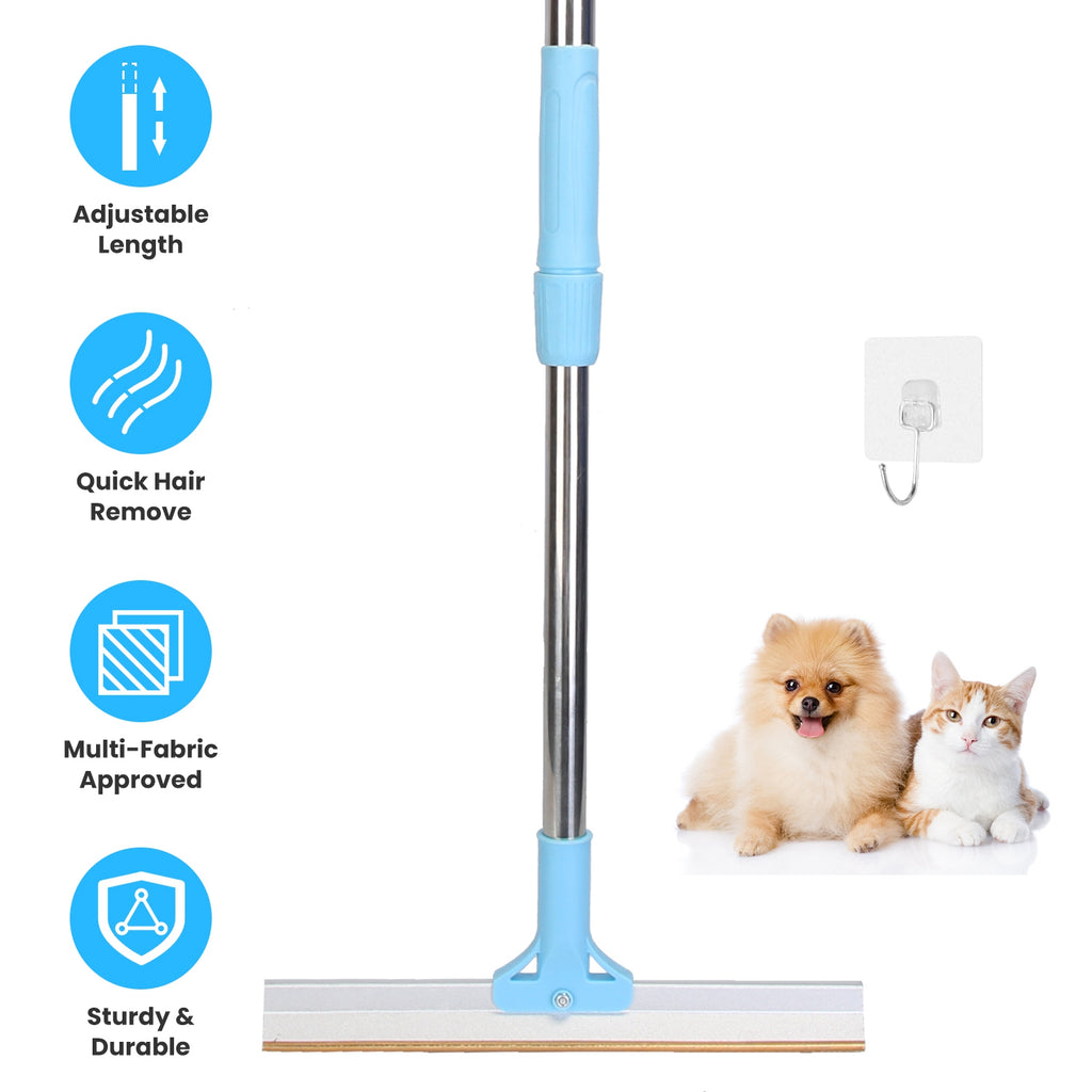 1Pc Pet Hair Removal Rake With 54.33in Adjustable Telescopic Rod Multi-Fabric Do