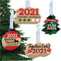 Together (Ish) 2021 - Funny Holiday Decorations - Christmas Tree Ornaments - Set of 12