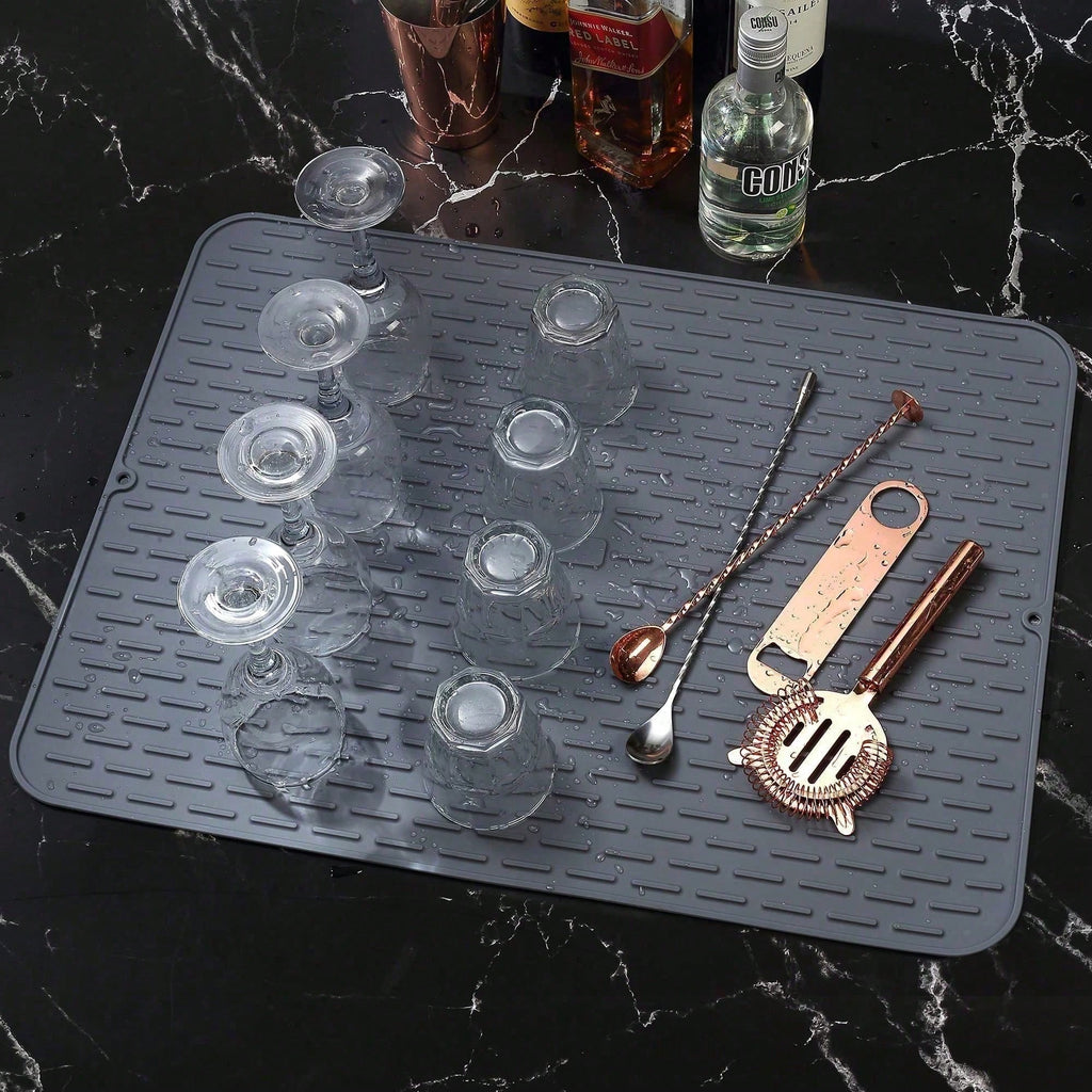 Versatile Silicone Drying Mat Heat Trivet, Multi Use Countertop Pad For Dish Dra
