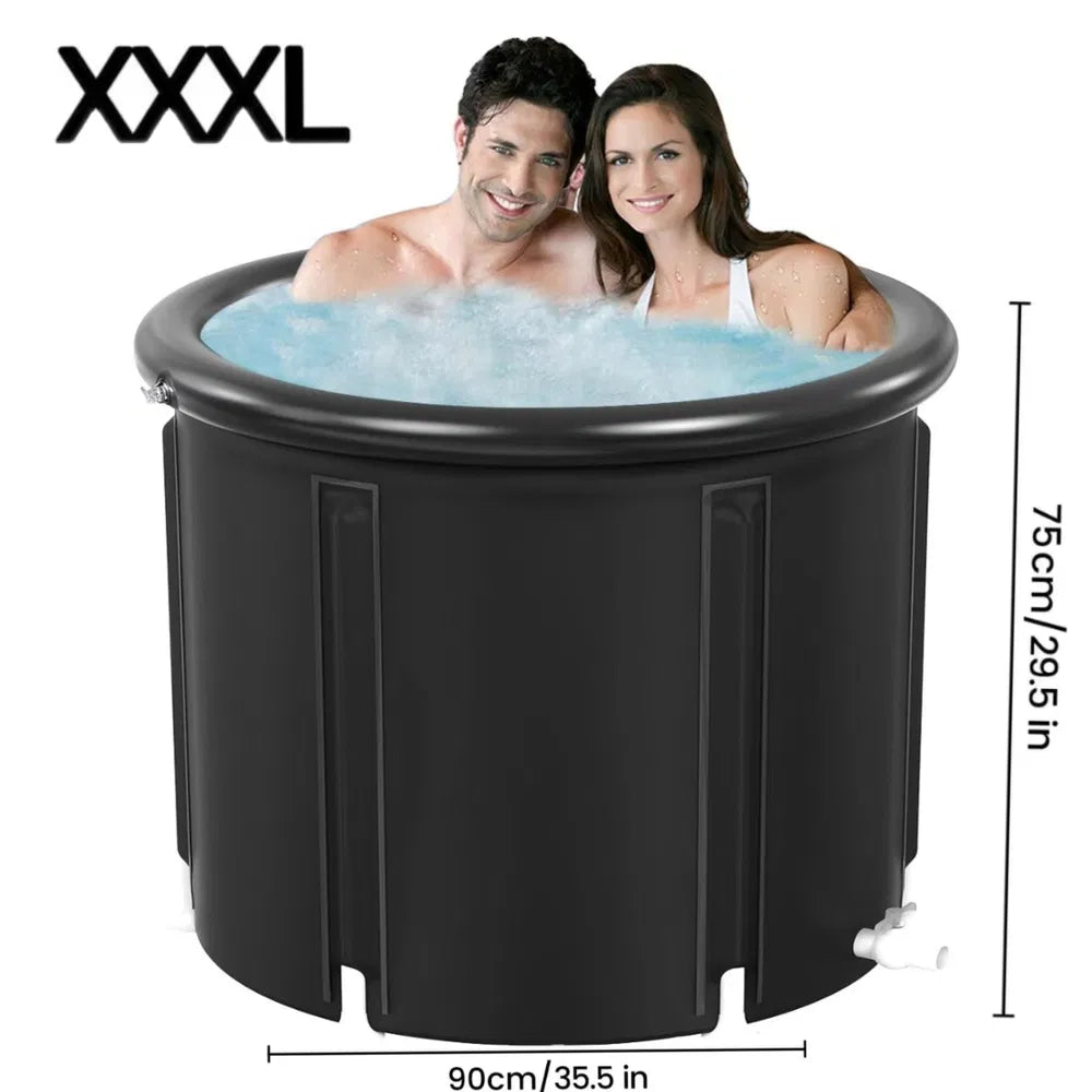 XXL Ice Bath Tub, 102 GL Cold Plunge Tub, Portable Plunge Pool, Multi-level Port